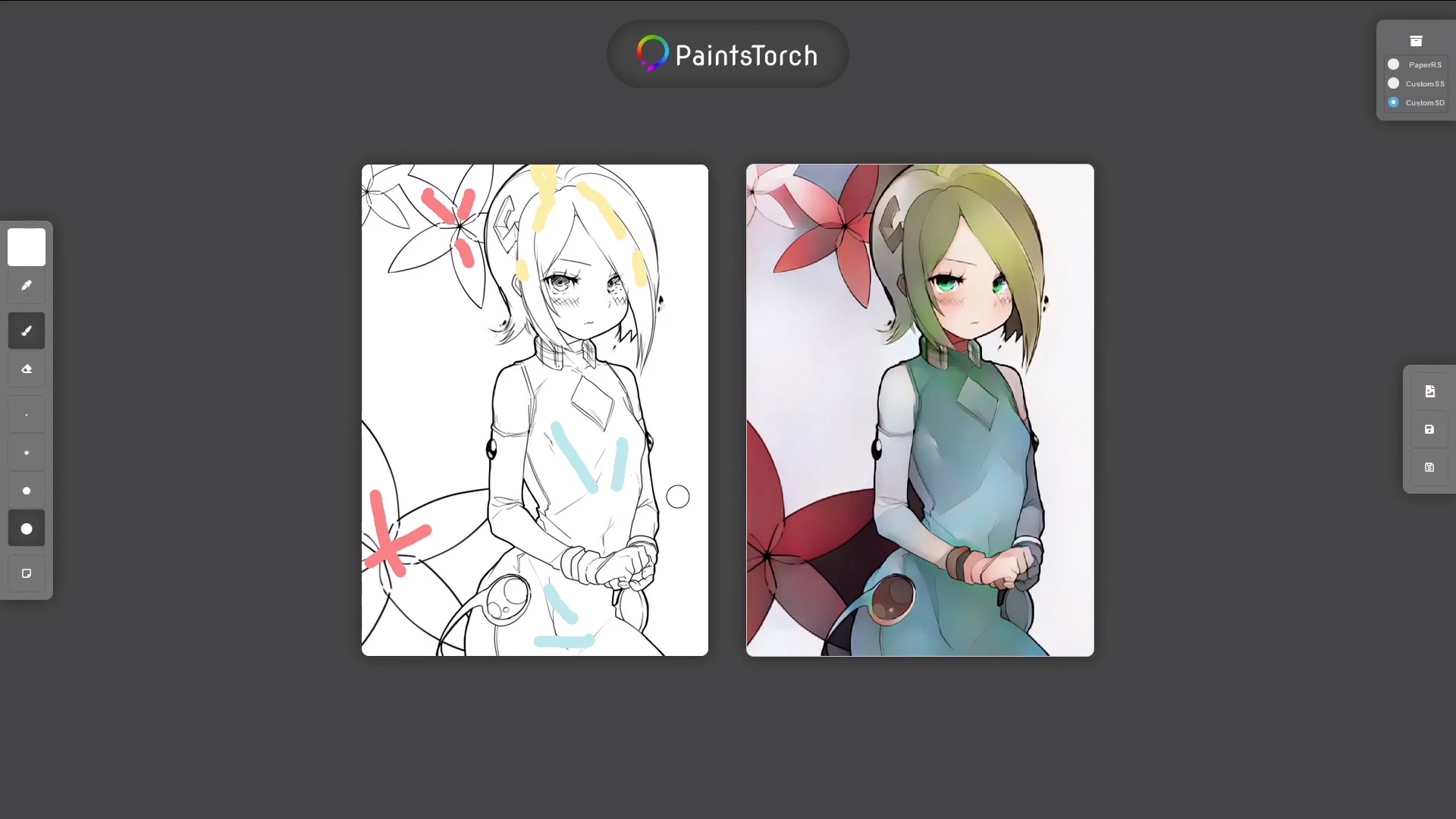 PaintsTorch: a User-Guided Anime Line Art Colorization Tool with Double Generator Conditional Adversarial Network